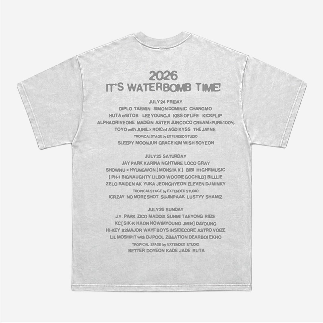 [ON-SITE PICKUP ONLY] WATERBOMB 2026 EXCLUSIVE - Linup Tee(Gray)