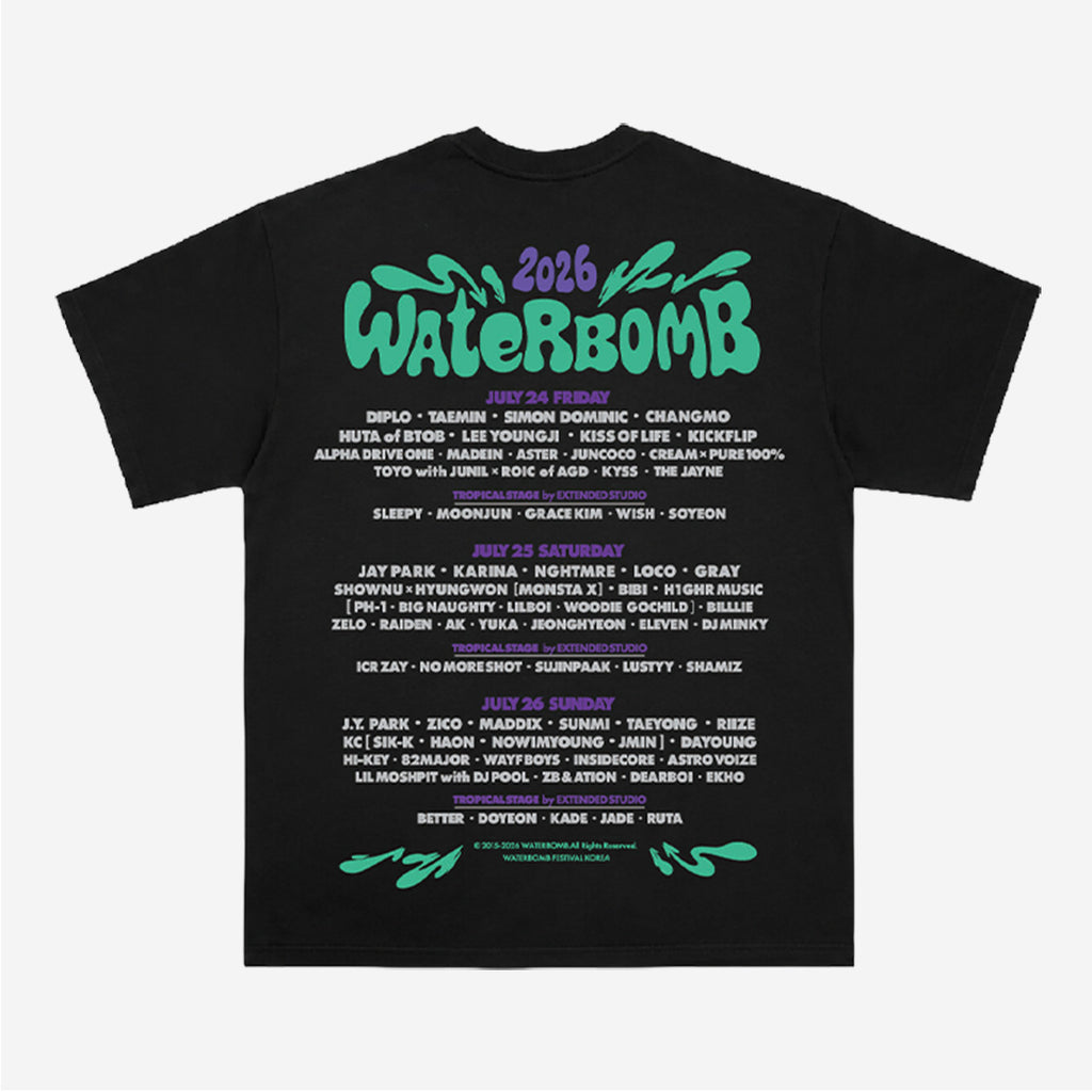 [ON-SITE PICKUP ONLY] WATERBOMB 2026 EXCLUSIVE - Linup Tee(Black)