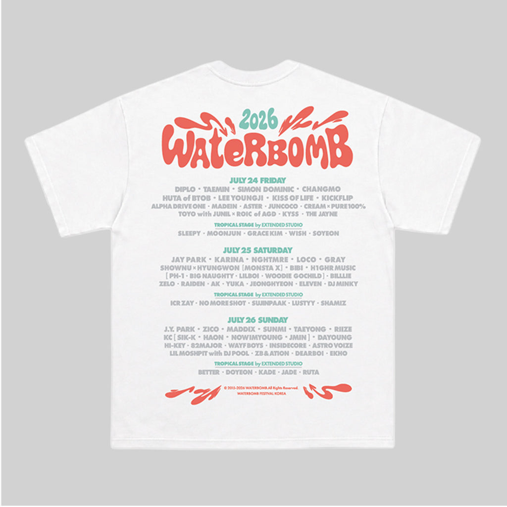 [ON-SITE PICKUP ONLY] WATERBOMB 2026 EXCLUSIVE - Linup Tee(White)
